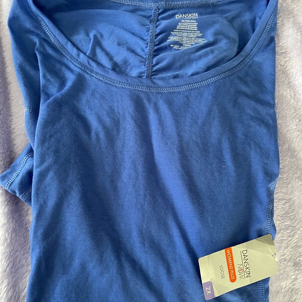 Danskin Women's Short Sleeve Tee in Blue for Workout or Casual - CUTE!